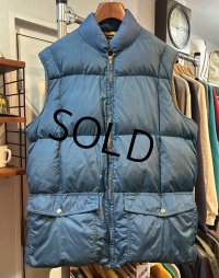 〜80's【ビンテージ】【Eddie Bauer】【エディーバウアー】【紺】リップストップ 黒タグ ダウン【ダウンベスト】【サイズL】 