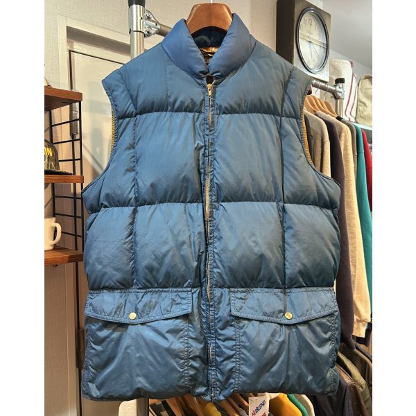 画像1: 〜80's【ビンテージ】【Eddie Bauer】【エディーバウアー】【紺】リップストップ 黒タグ ダウン【ダウンベスト】【サイズL】 