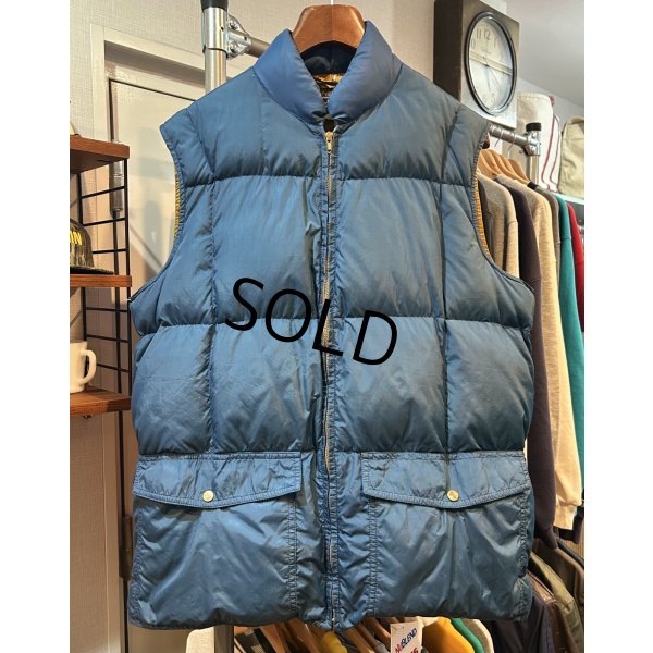 画像1: 〜80's【ビンテージ】【Eddie Bauer】【エディーバウアー】【紺】リップストップ 黒タグ ダウン【ダウンベスト】【サイズL】 