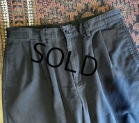 90's【DOCKERS】リーバイス ドッカーズ【黒】【2タック】コットンパンツ【34x32】