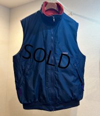 90's【USA製】【patagonia】【パタゴニア】紺×裏地赤フリース【シェルドシンチラ】【フリースベスト】【サイズXL】 