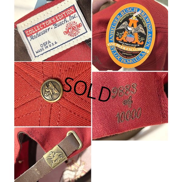 画像2: 【デッドストック】USA製【ビンテージ】【Anheruser-Busch】アンハイザー・ブッシュ【エンジ×ブラウン】【BBキャップ】 