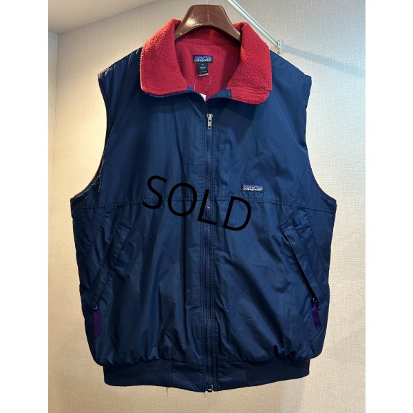 画像4: 90's【USA製】【patagonia】【パタゴニア】紺×裏地赤フリース【シェルドシンチラ】【フリースベスト】【サイズXL】 