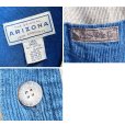 画像2: ビンテージ【ARIZONA】アリゾナ【青×ベージュ×エンジ】【コーデュロイ】切り返し【ロングスリーブシャツ】【ボタンダウンシャツ】【サイズL】<br> (2)