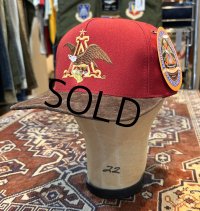 【デッドストック】USA製【ビンテージ】【Anheruser-Busch】アンハイザー・ブッシュ【エンジ×ブラウン】【BBキャップ】 