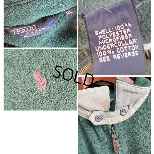 画像2: USA製【RALPH LAUREN】【ラルフローレン】【緑】【フリース】【フルジップアップジャケット】【サイズＬ】 