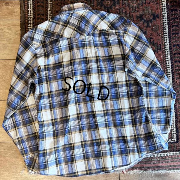 画像3: 70's~【USA製】【Wrangler】ラングラー【ビンテージ】【青×黄×茶チェック】【ウエスタンシャツ】コットンシャツ【サイズL】