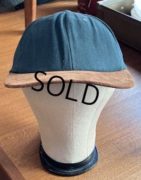 90’ｓ【USA製】【ビンテージ】 【深緑×ツバ茶色スエード】【アジャスター付き】BBキャップ【ベースボールキャップ】 