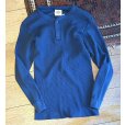 画像2: USA製 ビンテージ【ディッキーズ】【Dickies】【紺色】【無地】ヘンリーネック【サーマルロンT】【サイズL】<br> (2)