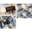 画像2: 70's~【USA製】【Wrangler】ラングラー【ビンテージ】【青×黄×茶チェック】【ウエスタンシャツ】コットンシャツ【サイズL】 <br> (2)