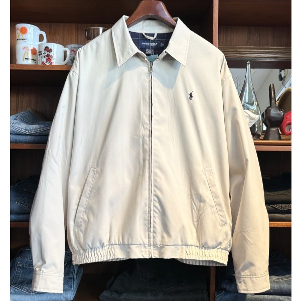 画像1: ビンテージ【POLO GOLF】【ポロゴルフ】【ラルフローレン】【RALPH LAUREN】【ベージュ】【スウィングトップ】【ジップアップブルゾン】【サイズXＬ】 