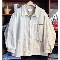 80's【USA製】【ビンテージ】【L.L.Bean】LLビーン【ベージュ】【裏ボア】ジップアップジャケット【ジップアップブルゾン】【サイズＬ】 