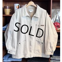80's【USA製】【ビンテージ】【L.L.Bean】LLビーン【ベージュ】【裏ボア】ジップアップジャケット【ジップアップブルゾン】【サイズＬ】 