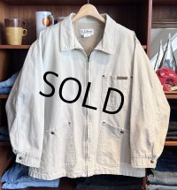 80's【USA製】【ビンテージ】【L.L.Bean】LLビーン【ベージュ】【裏ボア】ジップアップジャケット【ジップアップブルゾン】【サイズＬ】 