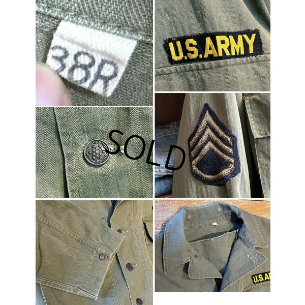 画像2: 40's【ビンテージ】【米軍実物】U.S.ARMY【M-43】【HBT】【13スターボタン】【ジャケット】ユーティリティシャツ【US38R】 