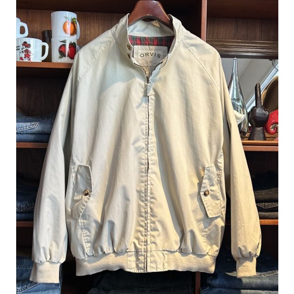画像1: ほぼ未使用!! ORVIS【オービス】【オフホワイト】裏地赤チェック【ブルゾン】 ジップアップジャケット【サイズXL】 