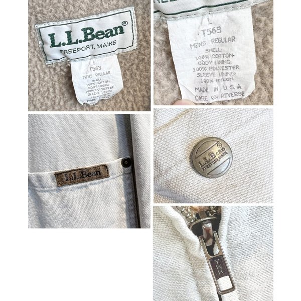 画像2: 80's【USA製】【ビンテージ】【L.L.Bean】LLビーン【ベージュ】【裏ボア】ジップアップジャケット【ジップアップブルゾン】【サイズL】