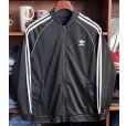 画像1: 【ビンテージ】【アディダス】adidas【黒×白ライン】ジャージ【トラックジャケット】【トラックジャージ】【サイズL程度】<br> (1)