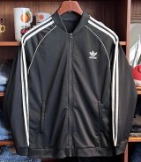 【ビンテージ】【アディダス】adidas【黒×白ライン】ジャージ【トラックジャケット】【トラックジャージ】【サイズL程度】 