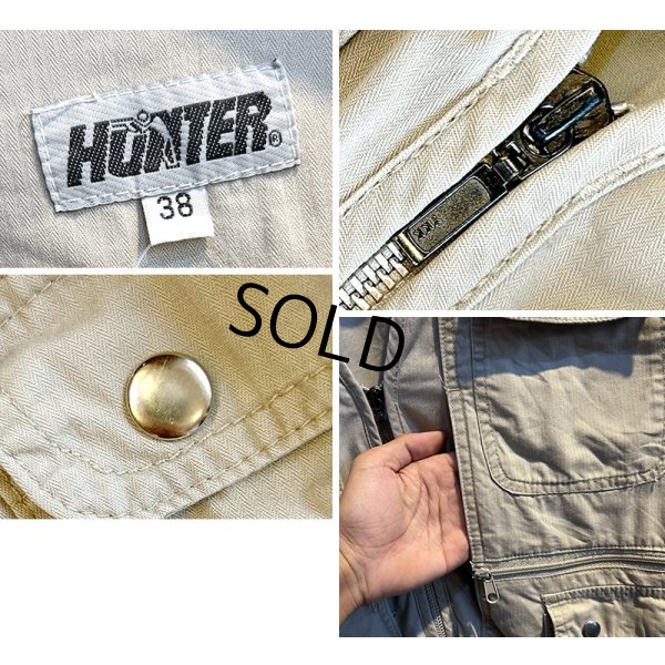 画像2: 【ビンテージ】【HUNTER】ハンター【オリーブ】ジップアップ【ハンティングベスト】【フィッシングベスト】コットンベスト【US38】