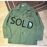 【〜70's】【ビンテージ】【TROOPER製】【民生品】コットンサテン【ユーティリティシャツ】サイズM 