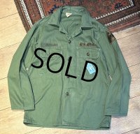 【〜70's】【ビンテージ】【TROOPER製】【民生品】コットンサテン【ユーティリティシャツ】サイズM 