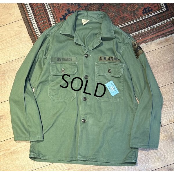 画像1: 【〜70's】【ビンテージ】【TROOPER製】【民生品】コットンサテン【ユーティリティシャツ】サイズM 