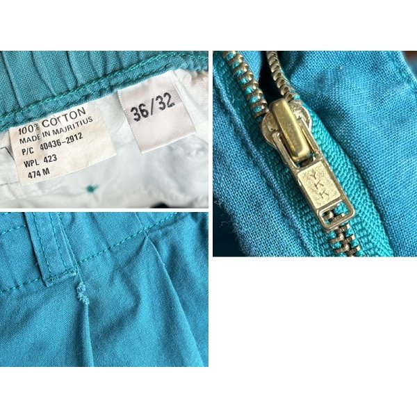 画像3: 【90's】【ビンテージ】【DOCKERS】ドッカーズ リーバイス【ターコイズブルー】【２タックコットンパンツ】【36ｘ32】 