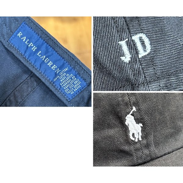 画像2: POLO RALPH LAUREN【ポロラルフローレン】ビンテージ【黒】レザーアジャスター ロゴキャップ【ベースボールキャップ】【サイズフリー】 