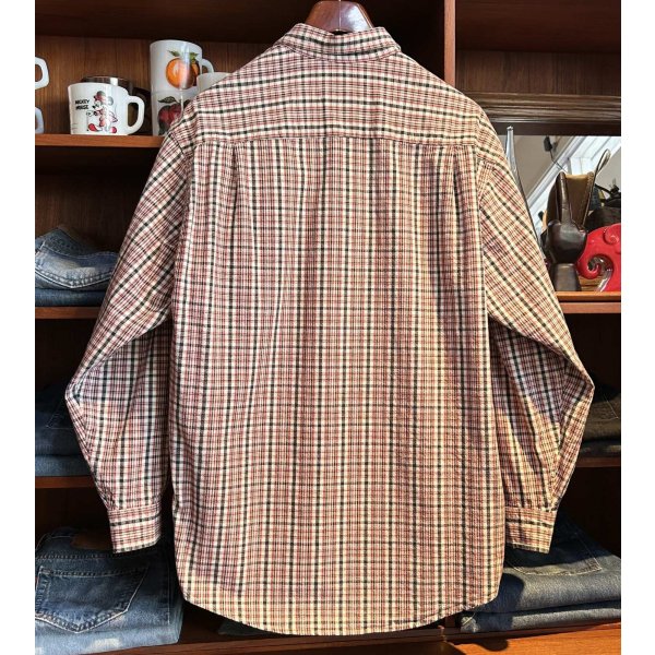 画像3: 90’ｓ〜【ビンテージ】【エディーバウアー】【白ｘ赤ｘ黒】チェック柄【コットンボタンダウンシャツ】【サイズM】 