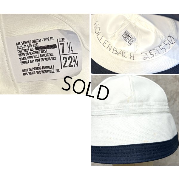 画像2: 程度良好!! ビンテージ【U.S.NAVY】ブルートリム【セーラーハット】【７１/４】 