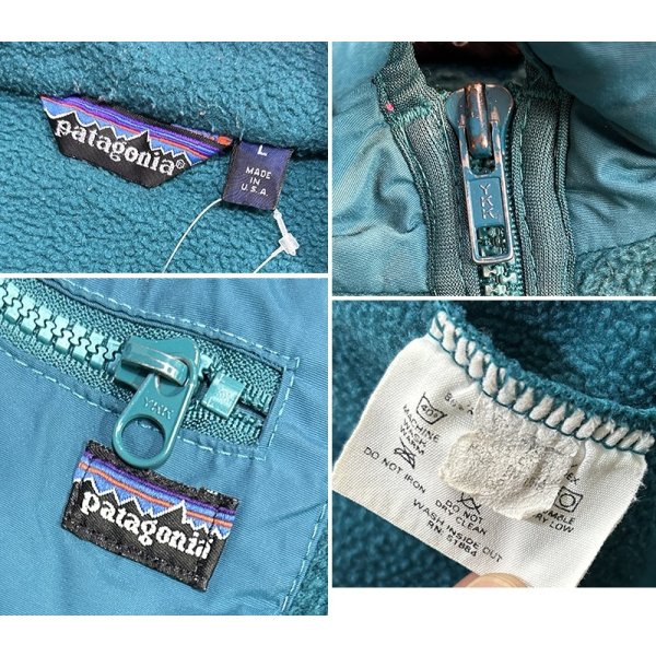 画像2: 80's USA製【パタゴニア】patagonia【ターコイズグリーン】フルジップ フリースジャケット【サイズL】 