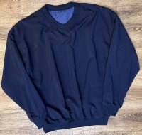 【USA製】【ビンテージ】【Roche】【紺】【リバーシブル】【Vネック】【プルオーバー】【サイズL】