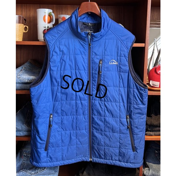 画像1: 【ビンテージ】【L.L.bean】【L.L.ビーン】青【左胸刺繍ロゴ】プリマロフト【ベスト】【サイズXL】 