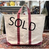 70's【ビンテージ】L.L.bean【L.L.ビーン】【白×赤】【筆記体】サイドタグ【キャンバス】【トートバッグ】ビーントート 