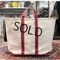 70's【ビンテージ】L.L.bean【L.L.ビーン】【白×赤】【筆記体】サイドタグ【キャンバス】【トートバッグ】ビーントート 