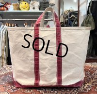 70's【ビンテージ】L.L.bean【L.L.ビーン】【白×赤】【筆記体】サイドタグ【キャンバス】【トートバッグ】ビーントート 