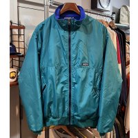 程度良好 00's USA製【パタゴニア】patagonia ナイロン【シェルドシンチラジャケット 】【エメラルド×青】【裏フリースブルゾン】【サイズXXL】 