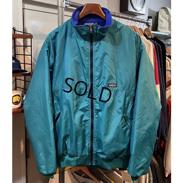 画像1: 程度良好 00's USA製【パタゴニア】patagonia ナイロン【シェルドシンチラジャケット 】【エメラルド×青】【裏フリースブルゾン】【サイズXXL】 