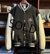 【ビンテージ】FRUIT OF THE LOOM【フルーツオブザルーム】【黒ｘグレー】【スウェットスタジャン】【サイズXL】 