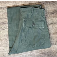 【70's】【米軍実物】【ビンテージ】【U.S.ARMY】OG107【UFOボタン】Wステッチ【ボタンフライ】【ベイカーパンツ】【ユーティリティパンツ】【32ｘ33】 