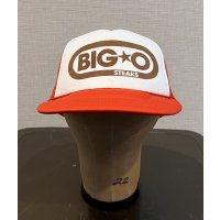 【ビンテージ】【BIG OSTEAKS】【オレンジ×白】【メッシュキャップ】【トラッカーキャップ】【キャップ】サイズフリー 