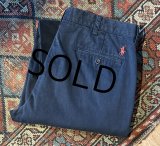 90's【ラルフローレン】POLO RALPH LAUREN【PERSTON PANT】【ネイビー】ノータックコットンパンツ【コットンパンツ】【34ｘ34】 