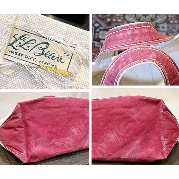 画像2: 70's【ビンテージ】L.L.bean【L.L.ビーン】【白×赤】【筆記体】サイドタグ【キャンバス】【トートバッグ】ビーントート 