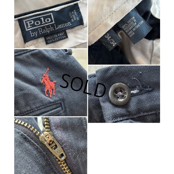 画像3: 90's【ラルフローレン】POLO RALPH LAUREN【PERSTON PANT】【ネイビー】ノータックコットンパンツ【コットンパンツ】【34ｘ34】 
