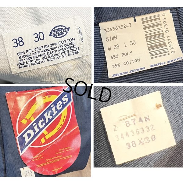 画像2: デッドストック 80's【USA製】ビンテージ【ディッキーズ】【Dickies】【874】【紺地】【ワークパンツ】【38ｘ30】 