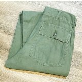 70's【米軍実物】【ビンテージ】【ベイカーパンツ】UFOボタン Wステッチ OG107【ユーティリティパンツ】【32×33】 