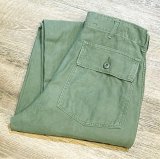 70's【米軍実物】【ビンテージ】【ベイカーパンツ】UFOボタン Wステッチ OG107【ユーティリティパンツ】【32×33】 