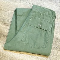 70's【米軍実物】【ビンテージ】【ベイカーパンツ】UFOボタン Wステッチ OG107【ユーティリティパンツ】【32×33】 