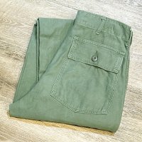 70's【米軍実物】【ビンテージ】【ベイカーパンツ】UFOボタン Wステッチ OG107【ユーティリティパンツ】【32×33】 
